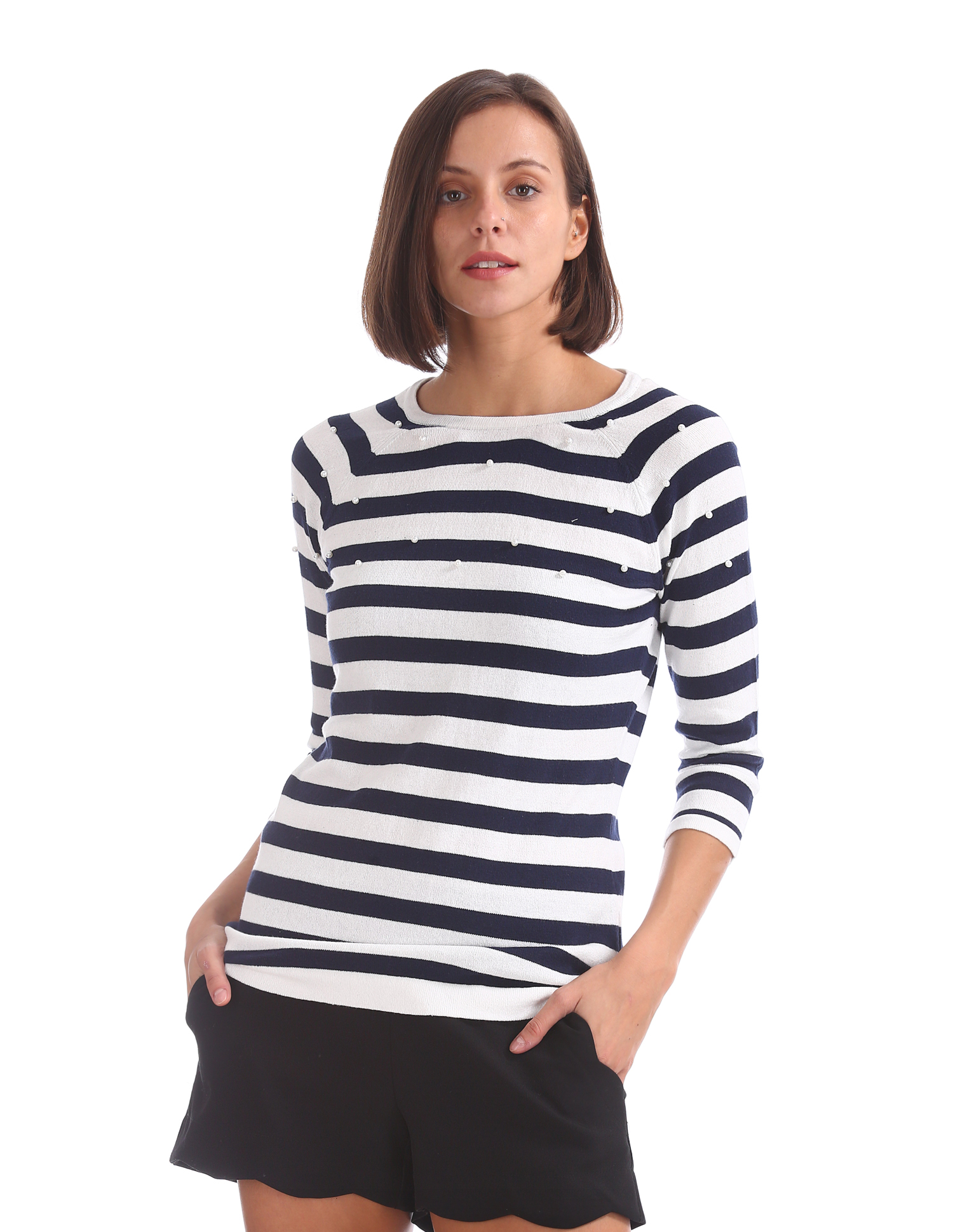 U.S. Polo Assn. Women Casual Wear Striped Top
